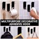 Handmade Elegant Black Adhesive Wall Hooks - Pack of 3